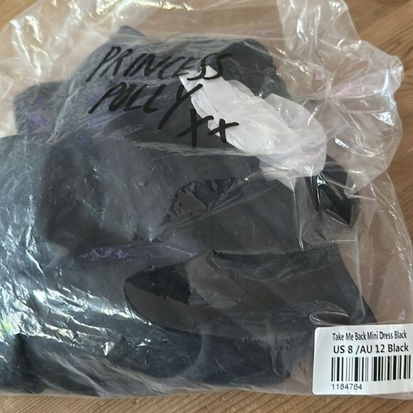 PRINCESS POLLY TAKE ME BACK MINI DRESS BLACK NEW US/8 AU/12 - Picture 4 of 8